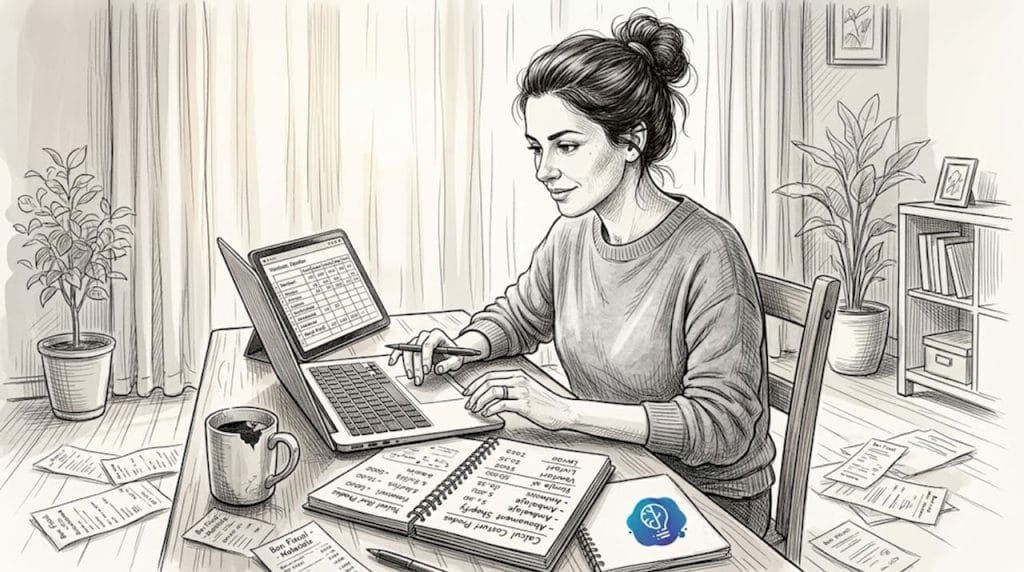 Antreprenor care își calculează costurile pentru un magazin online