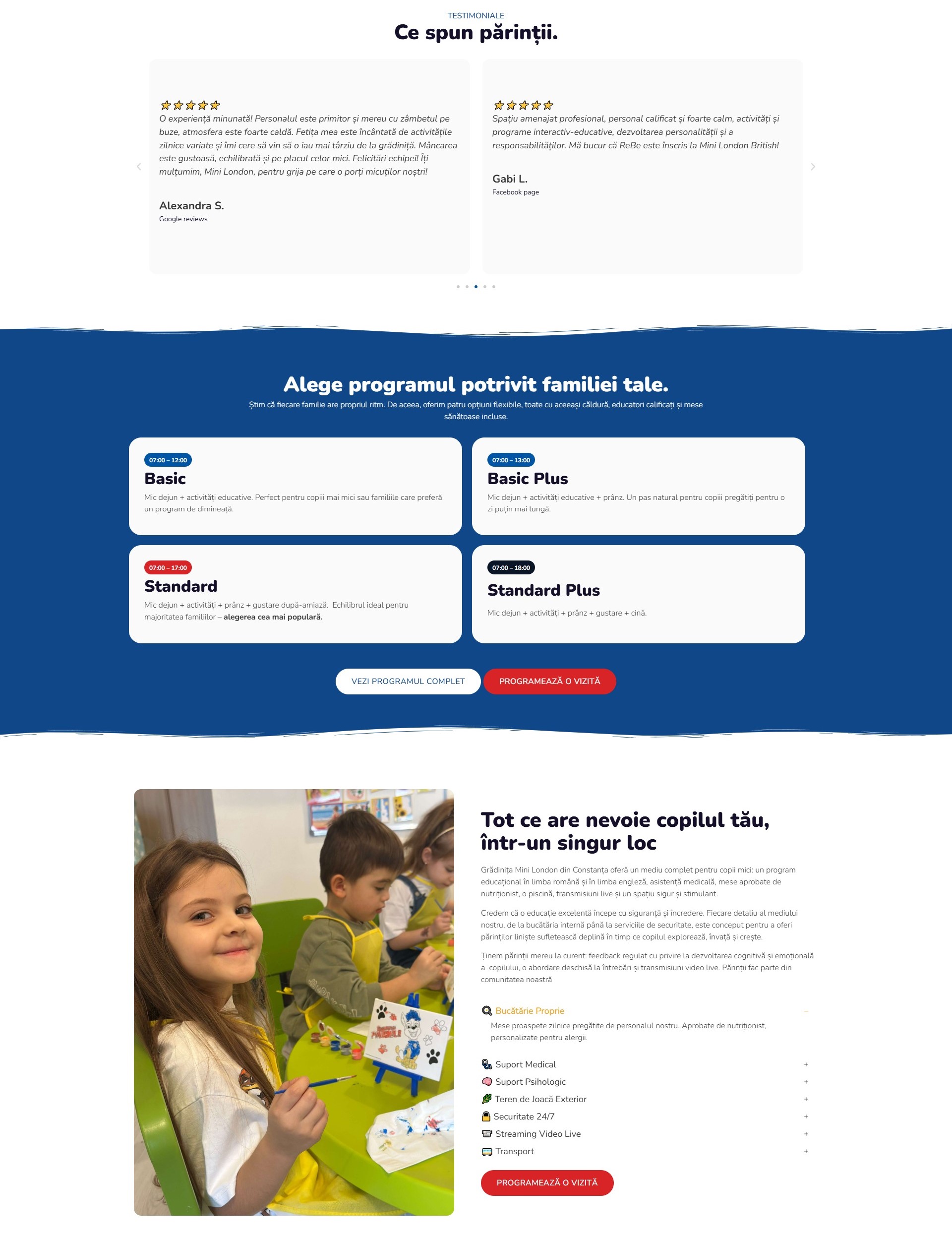 Programele si testimonialele Mini London