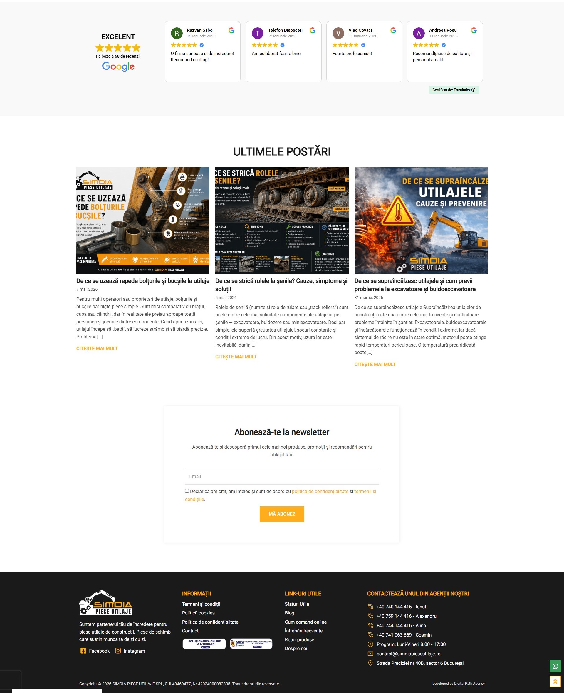 Recenzii, articole si date de contact pe site-ul Simdia